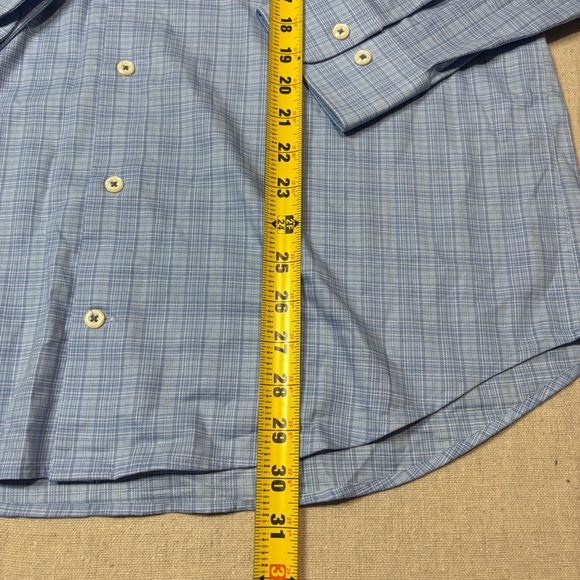Peter Millar Grier Button Down Mens Large Blue Plaid Check Performance Work Wear - Picture 4 of 5